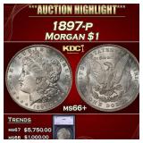 1897-p Morgan Dollar $1 ms66+ SEGS