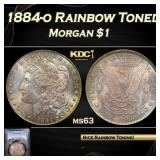 PCGS 1884-o Morgan Dollar Rainbow Toned 1 ms63 PCG