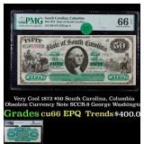 Very Cool 1872 $50 South Carolina, Columbia Obsole