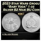 2023 Star Wars Grogu "Baby Yoda" 1 oz Silver $2 Ni
