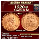 1920-s Lincoln Cent 1c ms64+ rb USCG