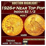 1926-p Gold Indian Quarter Eagle Near Top Pop! $2