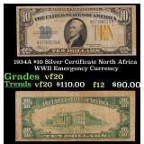 1934A $10 Silver Certificate North Africa WWII Eme