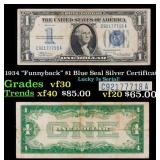 1934 $1 Blue Seal Silver Certificate "Funnyback" G