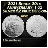 2021 Shrek 20th Anniversary  1 oz Silver $2 Niue B