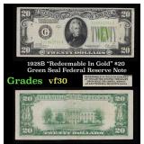 1928B $20 Green Seal Federal Reserve Note "Redeema