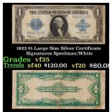 1923 $1 large size Silver Certificate Grades vf+ S