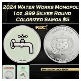 2024 Water Works Monopoly 1oz .999 Silver Round Co