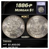 1886-p Morgan Dollar $1 ms66+ SEGS