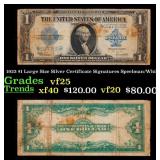 1923 $1 large size Silver Certificate Grades vf+ S