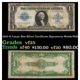 1923 $1 large size Silver Certificate Grades vf+ S