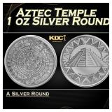 Aztec Temple - 1 oz Silver Round Round
