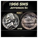 1966 SMS Jefferson Nickel 5c Grades sp68