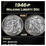 1946-p Walking Liberty Half Dollar 50c Grades ms66