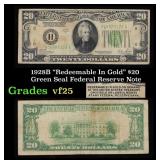 1928B $20 Green Seal Federal Reserve Note "Redeema