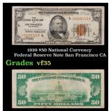 1929 $50 Green Seal Federal Reserve Note Grades vf
