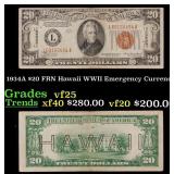 1934A $20 FRN Hawaii WWII Emergency Currency Grade