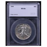 1944-p Walking Liberty Half Dollar 50c ms66+ SEGS