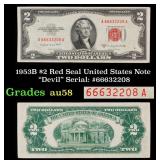 1953B $2 Red Seal United States Note "Devil" Seria