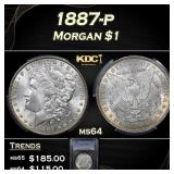 PCGS 1887-p Morgan Dollar $1 ms64 PCGS