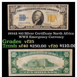 1934A $10 Silver Certificate North Africa WWII Eme