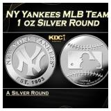 NY Yankees MLB Team - 1 oz Silver Round Round