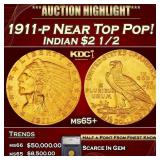 1911-p Gold Indian Quarter Eagle Near Top Pop! $2