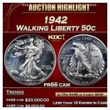 1942 Proof Walking Liberty Half Dollar 50c pr66 ca