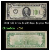 1934 $100 Green Seal Federal Reserve Note Grades v