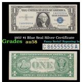 1957 $1 Blue Seal Silver Certificate Grades Choice