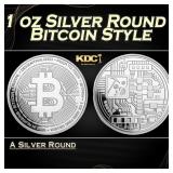 1 oz Silver Round - Bitcoin Style Round