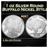 1 oz Silver Round - Buffalo Nickle Style Round