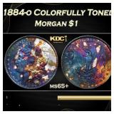 1884-o Morgan Dollar Colorfully Toned 1 Grades ms6