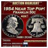 1954 Proof Franklin Half Dollar Near Top Pop! 50c