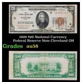 1929 $20 Green Seal Federal Reserve Note Grades Ch
