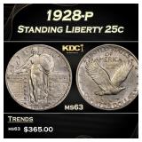 1928-p Standing Liberty Quarter 25c Grades ms63
