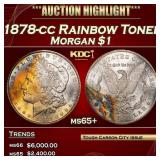 1878-cc Morgan Dollar Rainbow Toned $1 ms65+ SEGS