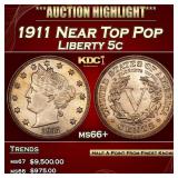 1911 Liberty Nickel Near Top Pop 5c ms66+ SEGS