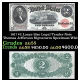 1917 $2 Large Size Legal Tender Note Thomas Jeffer