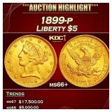 1899-p Gold Liberty Half Eagle $5 ms66+ SEGS