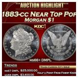 1883-cc Morgan Dollar Near Top Pop $1 ms66+ DMPL S