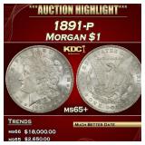 1891-p Morgan Dollar $1 ms65+ SEGS