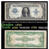1923 $1 large size Silver Certificate Grades vf+ S