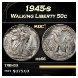 1945-s Walking Liberty Half Dollar 50c Grades GEM+