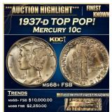 1937-d Mercury Dime TOP POP! 10c ms68+ FSB SEGS