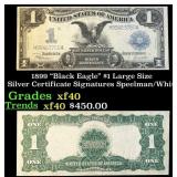 1899 $1 large size Silver Certificate "Black Eagle