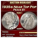 1935-s Peace Dollar Near Top Pop $1 ms66+ SEGS