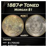 1887-p Morgan Dollar Toned $1 ms66+ SEGS