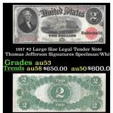 1917 $2 Large Size Legal Tender Note Thomas Jeffer