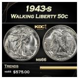 1943-s Walking Liberty Half Dollar 50c Grades GEM+